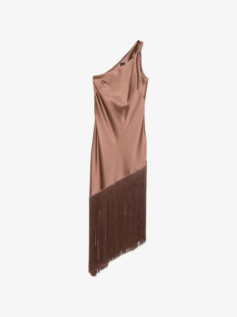 PINKO one-shoulder fringed dress