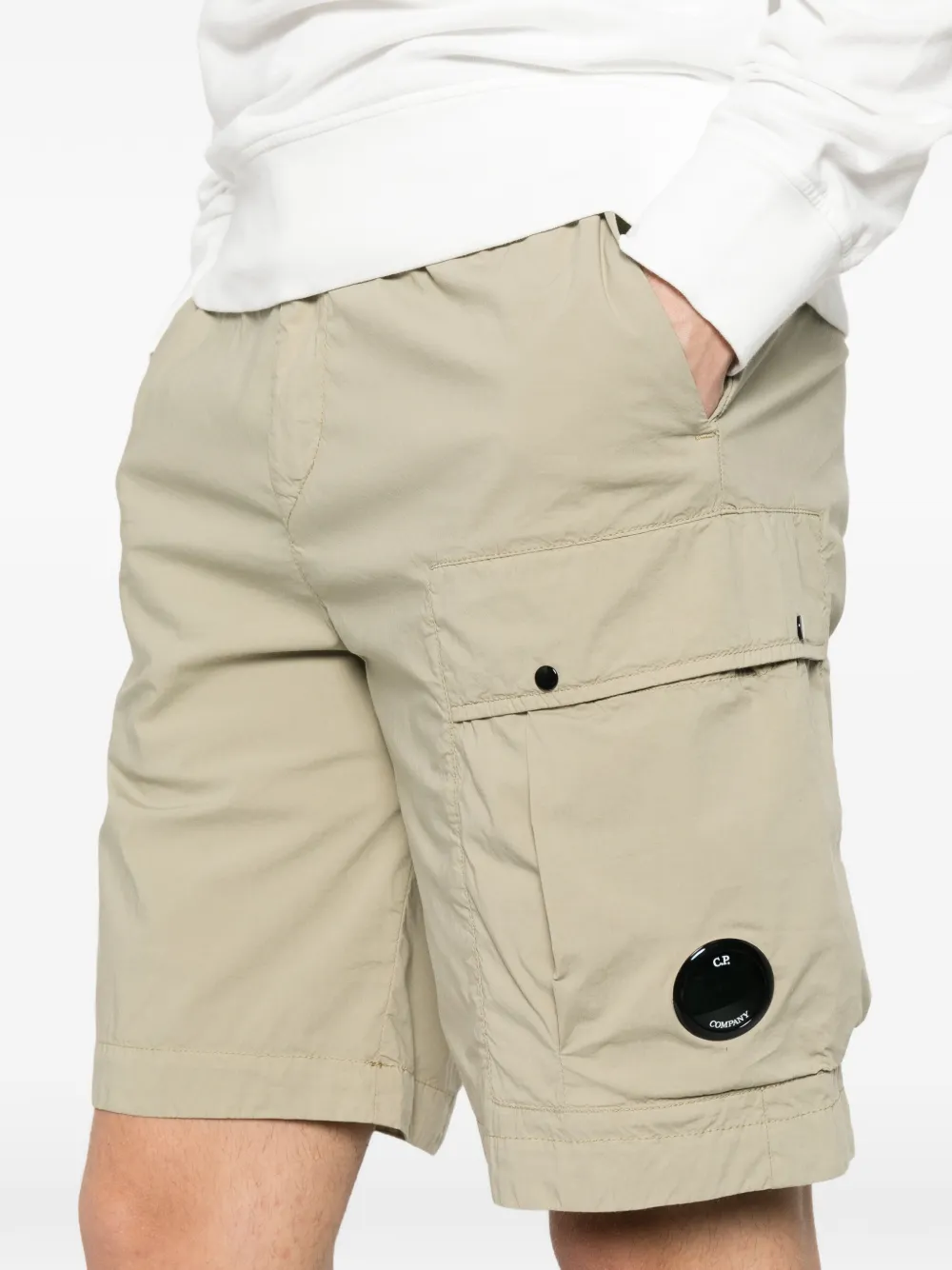 C.P. Company 50 Fili Lens ruimvallende stretch cargo shorts Beige