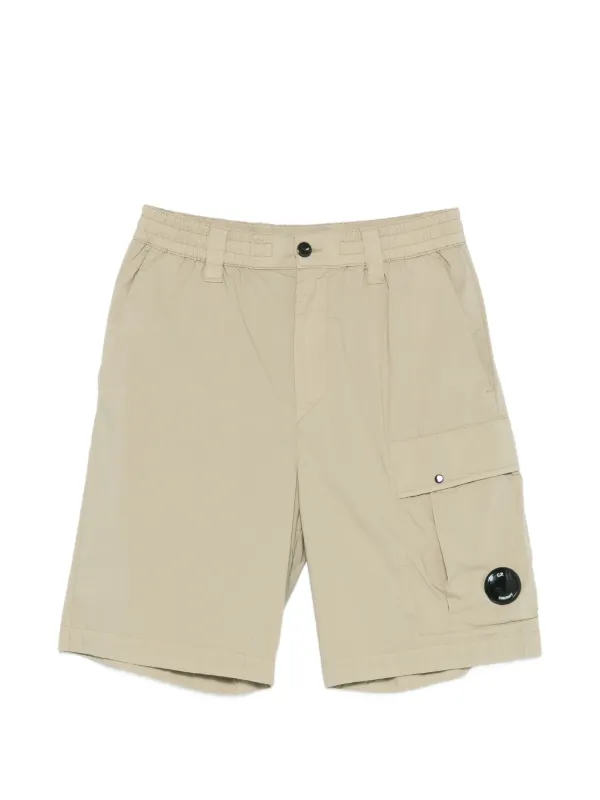 C.P. Company 50 Fili Stretch Loose Lens Cargo Shorts in Neutrals