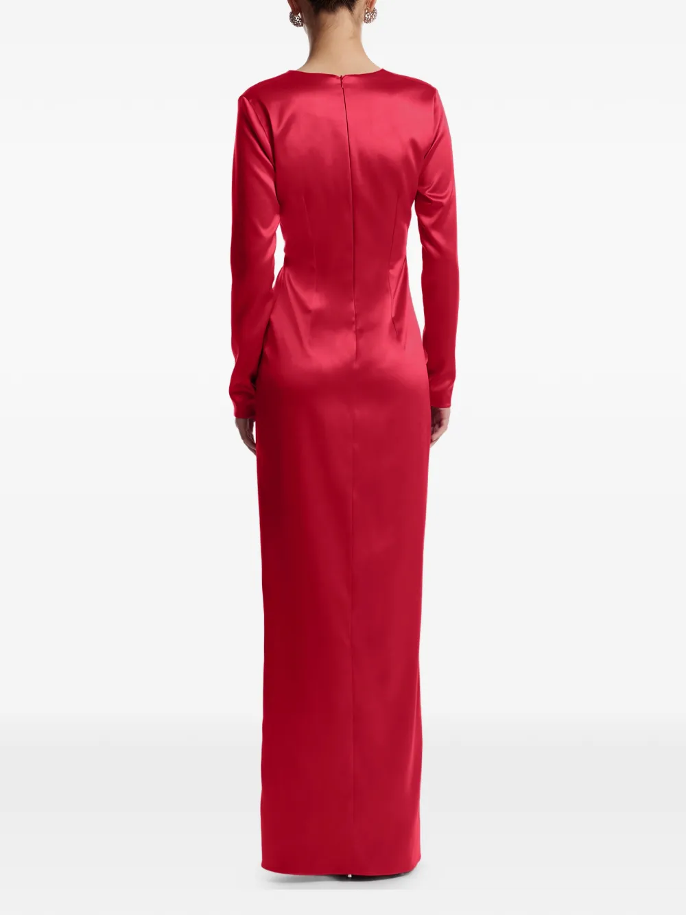  Framboise Knot V-neck Dress - Red 
