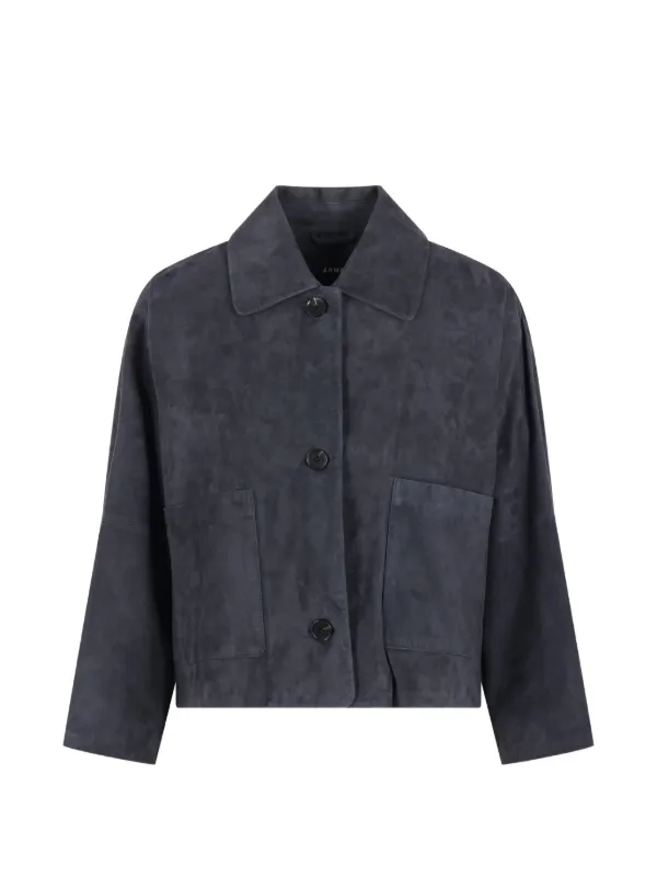 Arma Zhou Leather Jacket in Blue