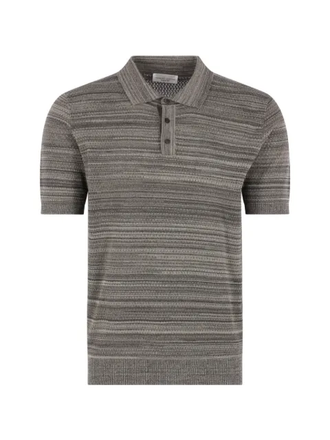 Roberto Collina pointelle-knit striped polo shirt