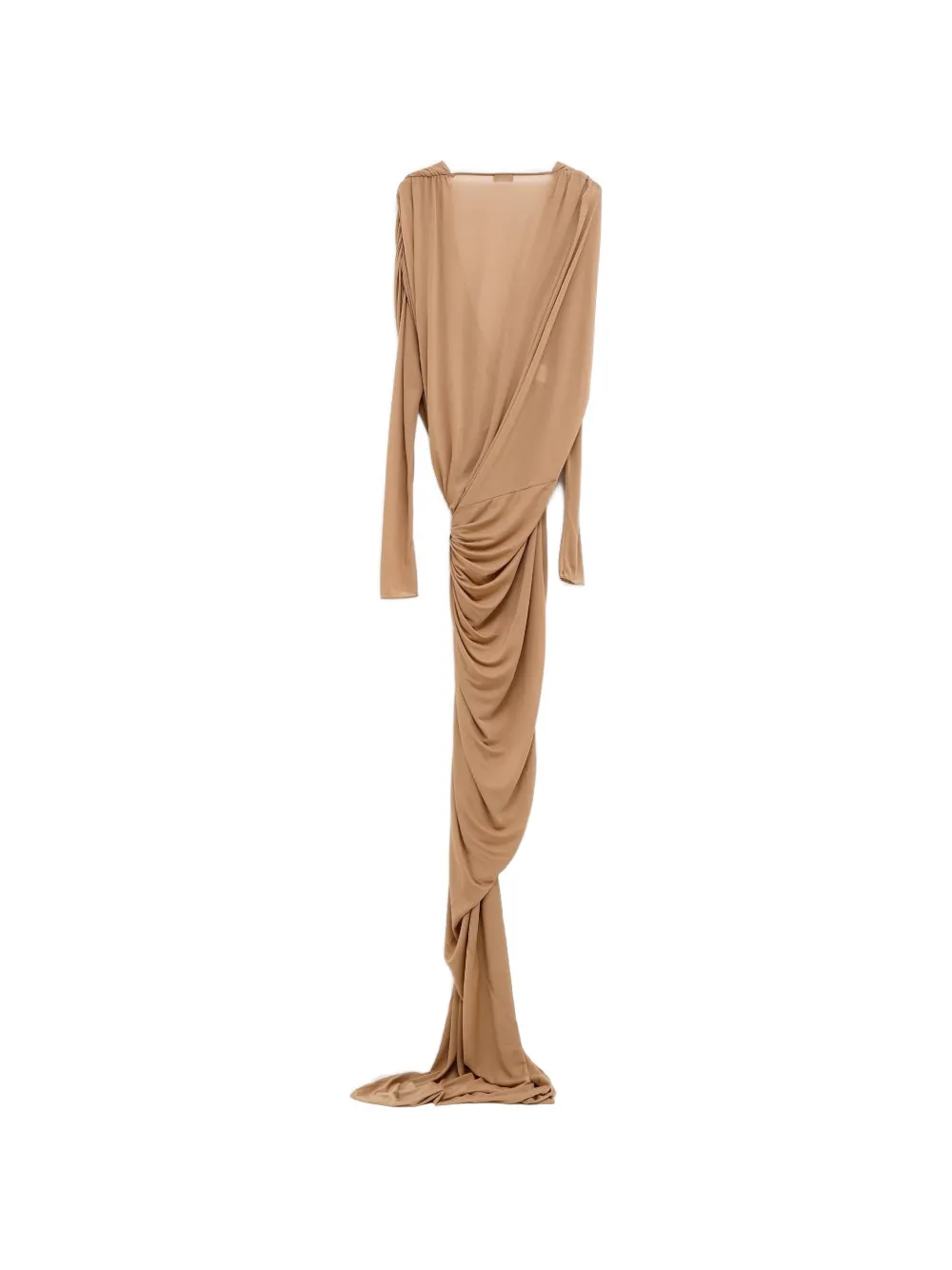  Atlein Draped Split Maxi Dress - Neutrals 
