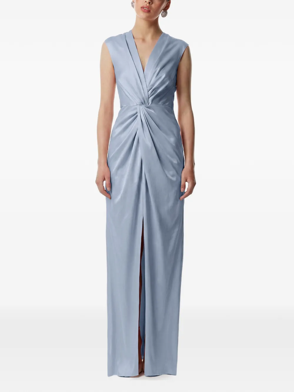 FRAMBOISE V-neck split dress - Blu