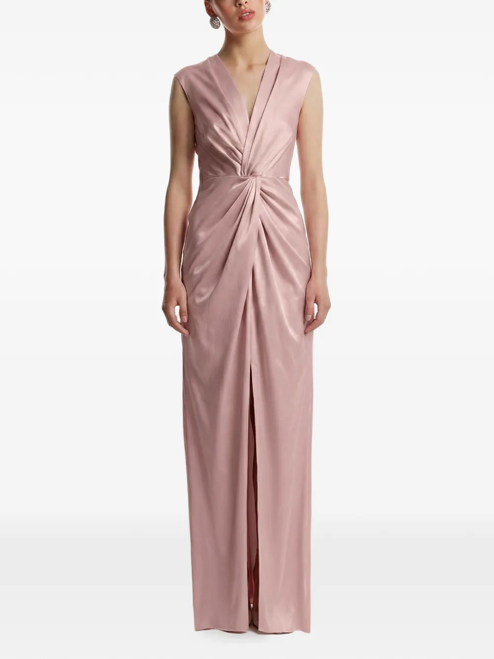 FRAMBOISE twisted V-neck dress - Rosa