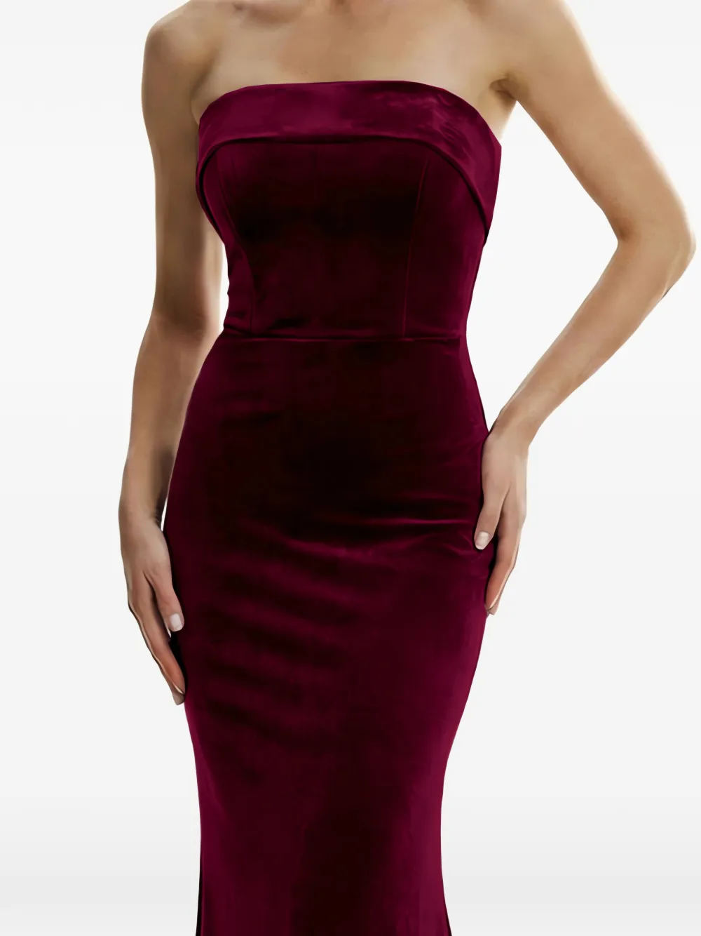 FRAMBOISE Strapless jurk Rood