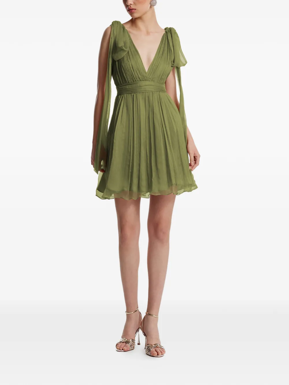  Framboise V-neck Tie Dress - Green 