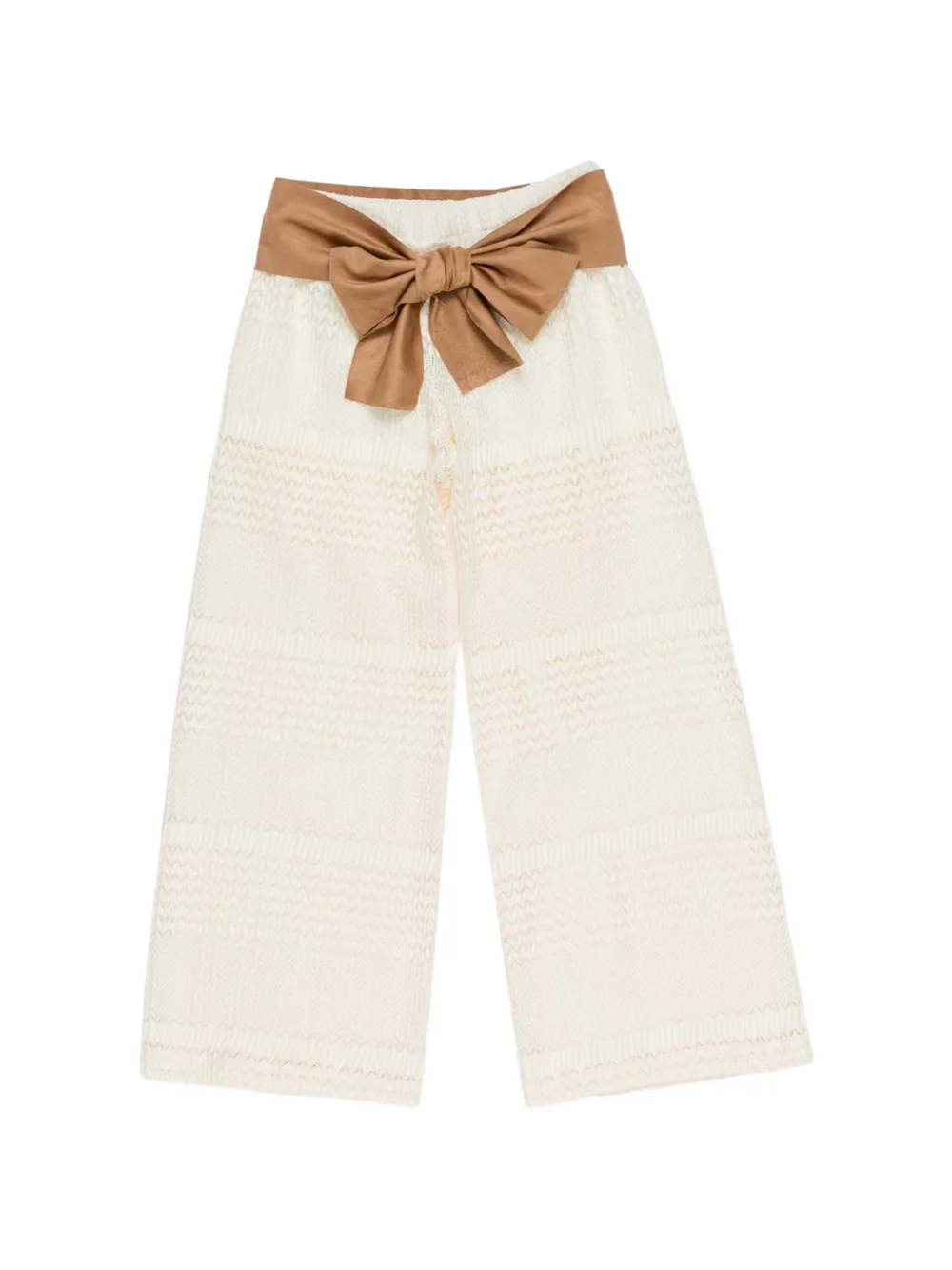 Miss Grant Kids bow-detail trousers - Toni neutri