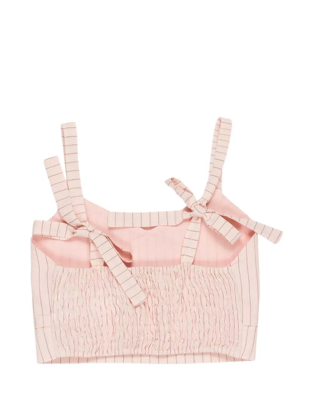  Miss Grant Kids Pinstriped Crop Top - Pink 