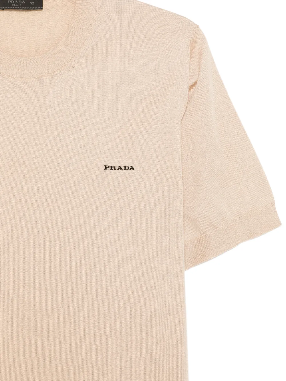 Prada T-shirt met ronde hals Beige