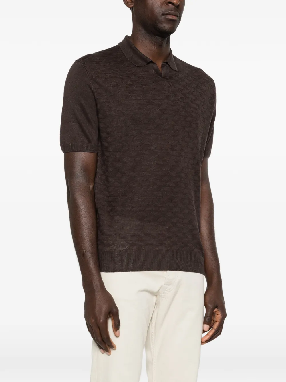  Corneliani Textured T-shirt - Brown 