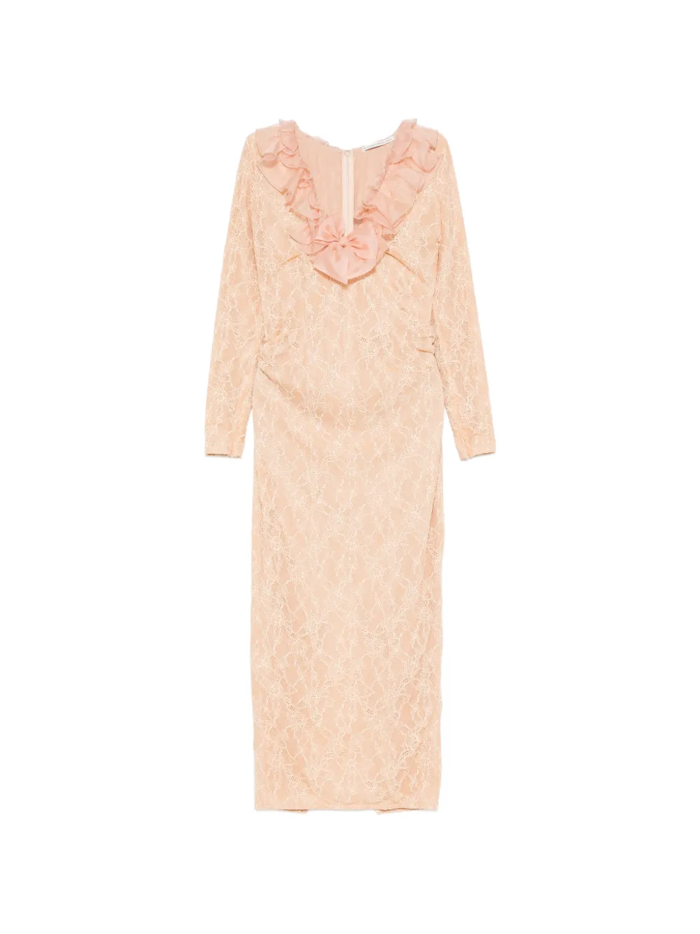 Alessandra Rich ruffled midi dress - Toni neutri