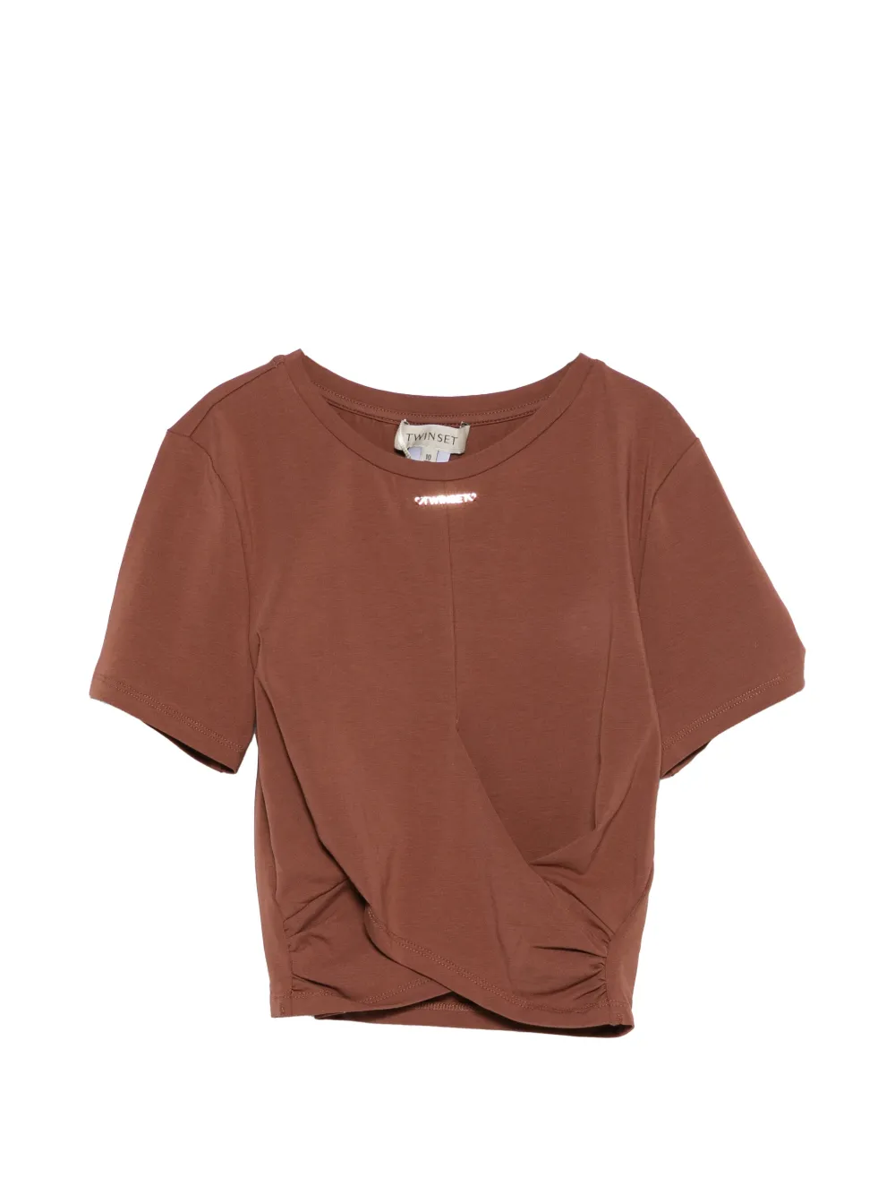 TWINSET Kids logo-plaque T-shirt - Marrone