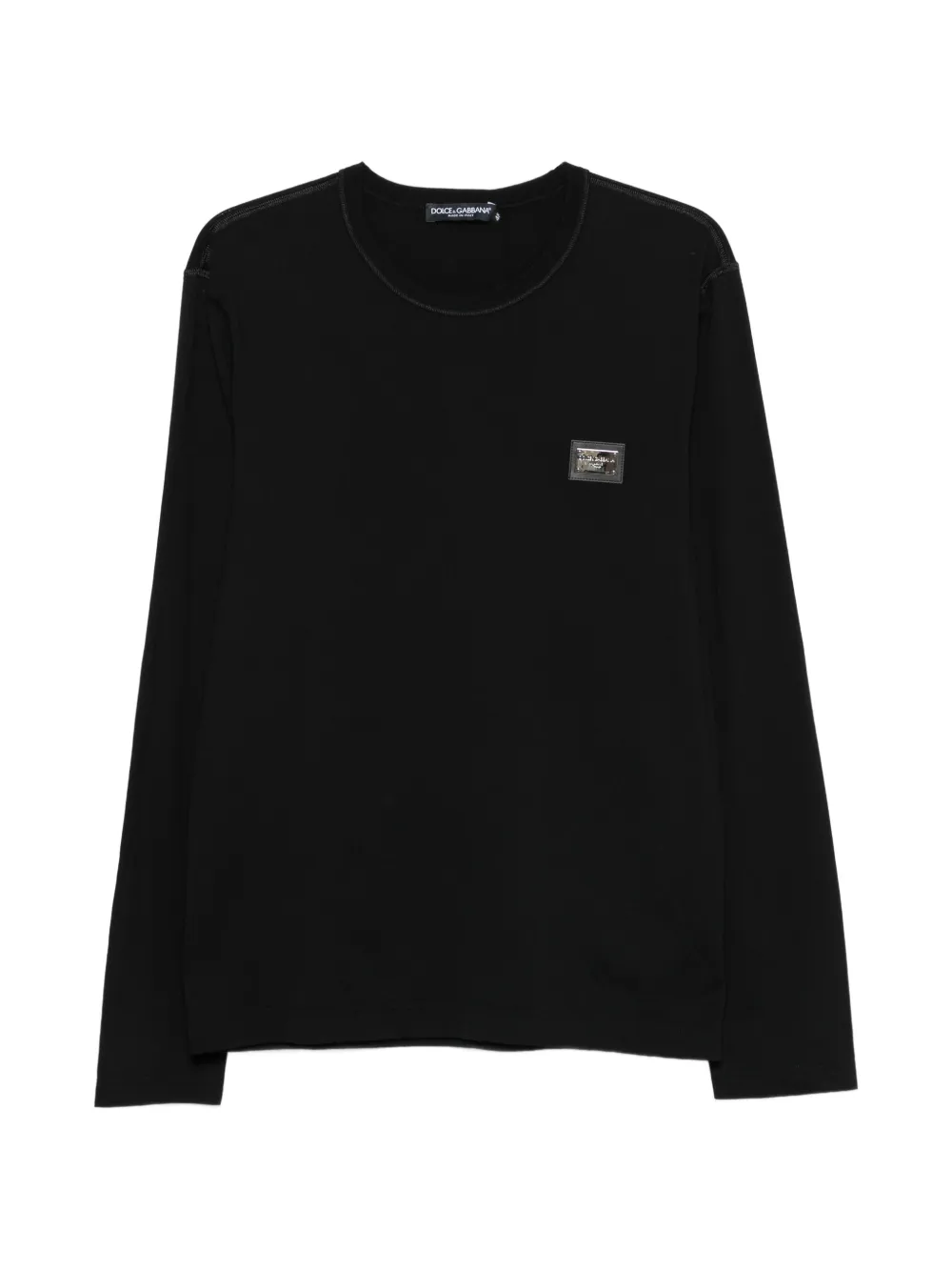 Dolce & Gabbana long-sleeve logo-plaque T-shirt - Schwarz