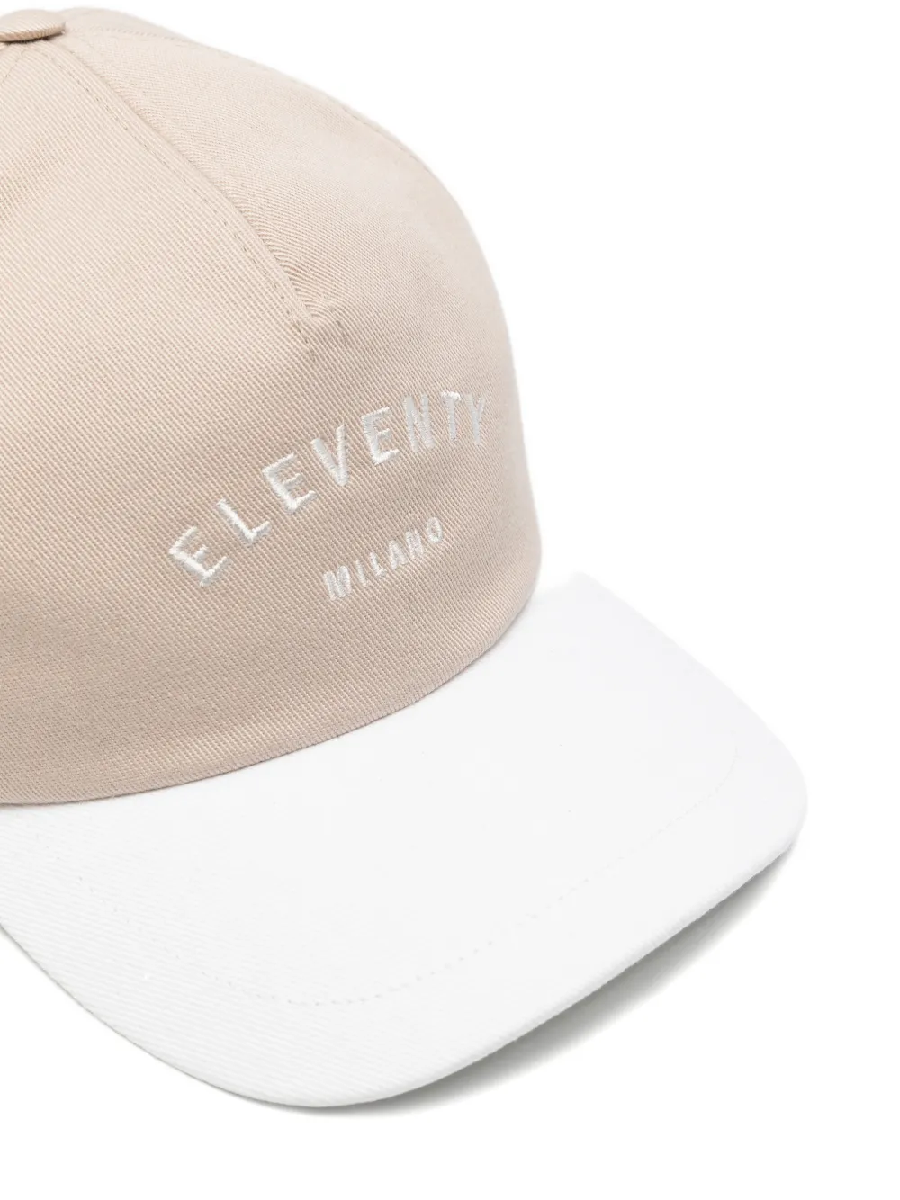 Eleventy Tweekleurige honkbalpet Beige