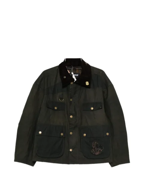 Feng Chen Wang x Barbour check embroidered coat