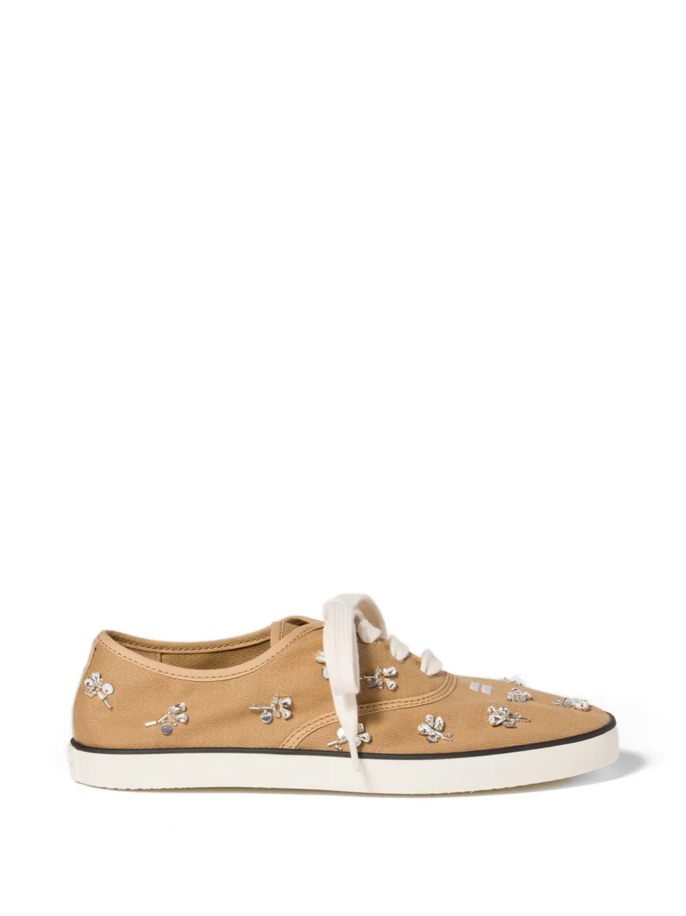 Miu Miu Sneakers mit Stickerei - Nude