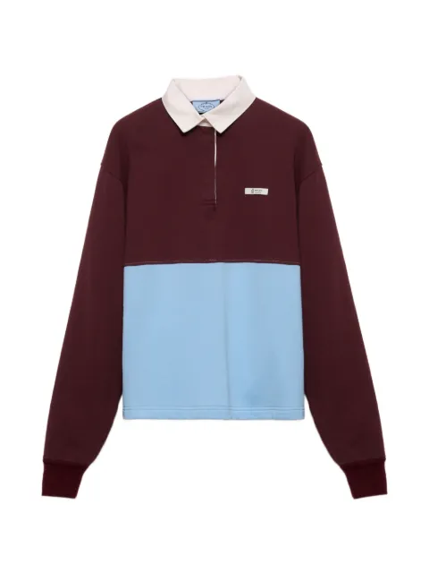 Prada langærmet polo i bomuld og fleece