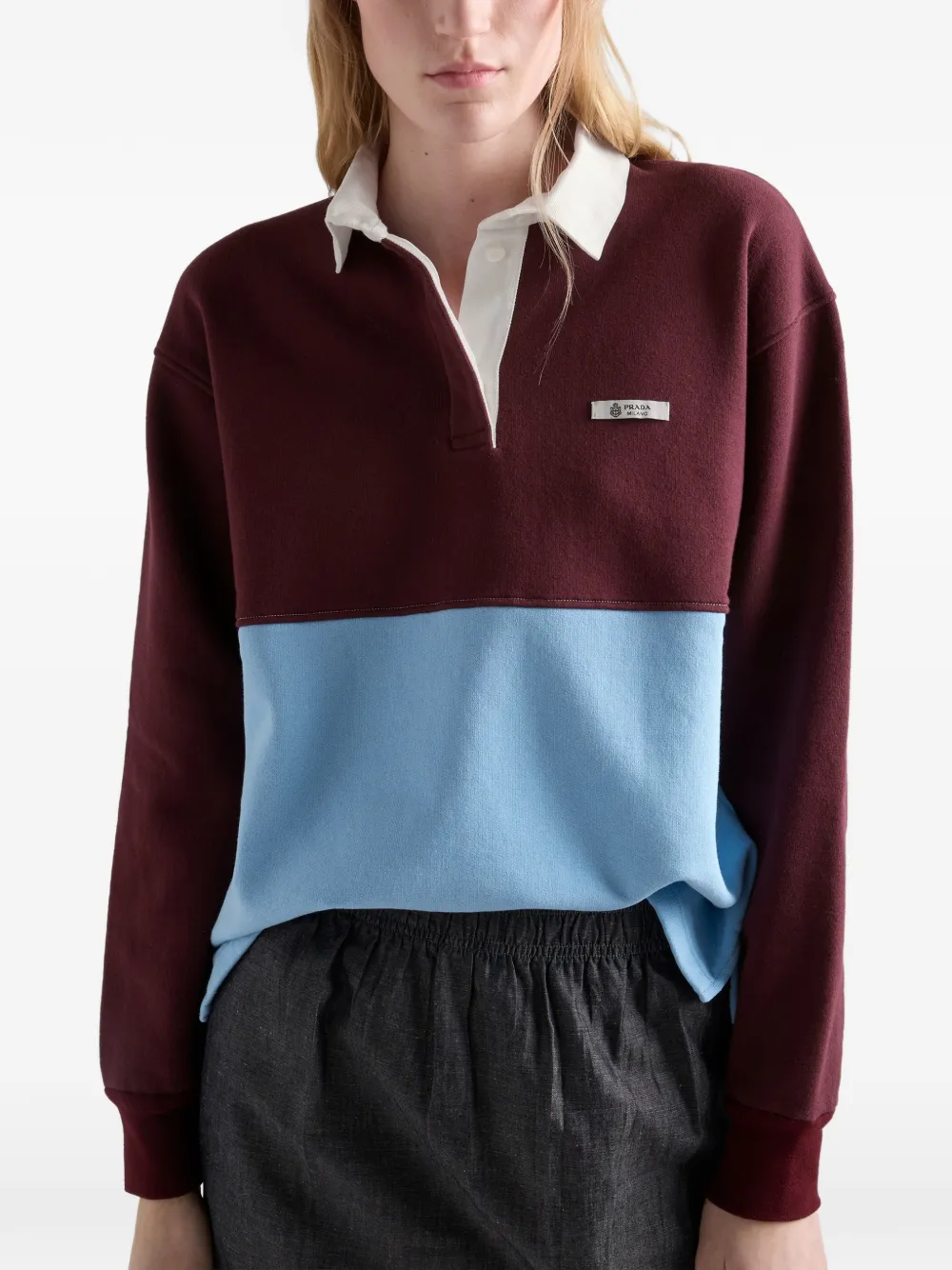 Prada Katoenen fleece poloshirt Rood