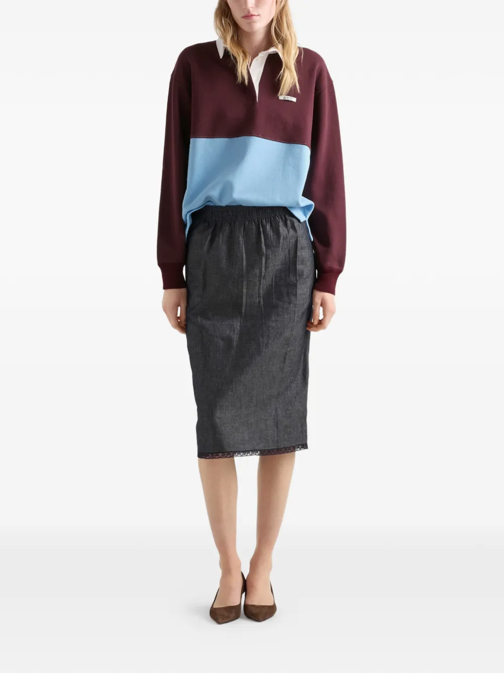Prada Katoenen fleece poloshirt Rood