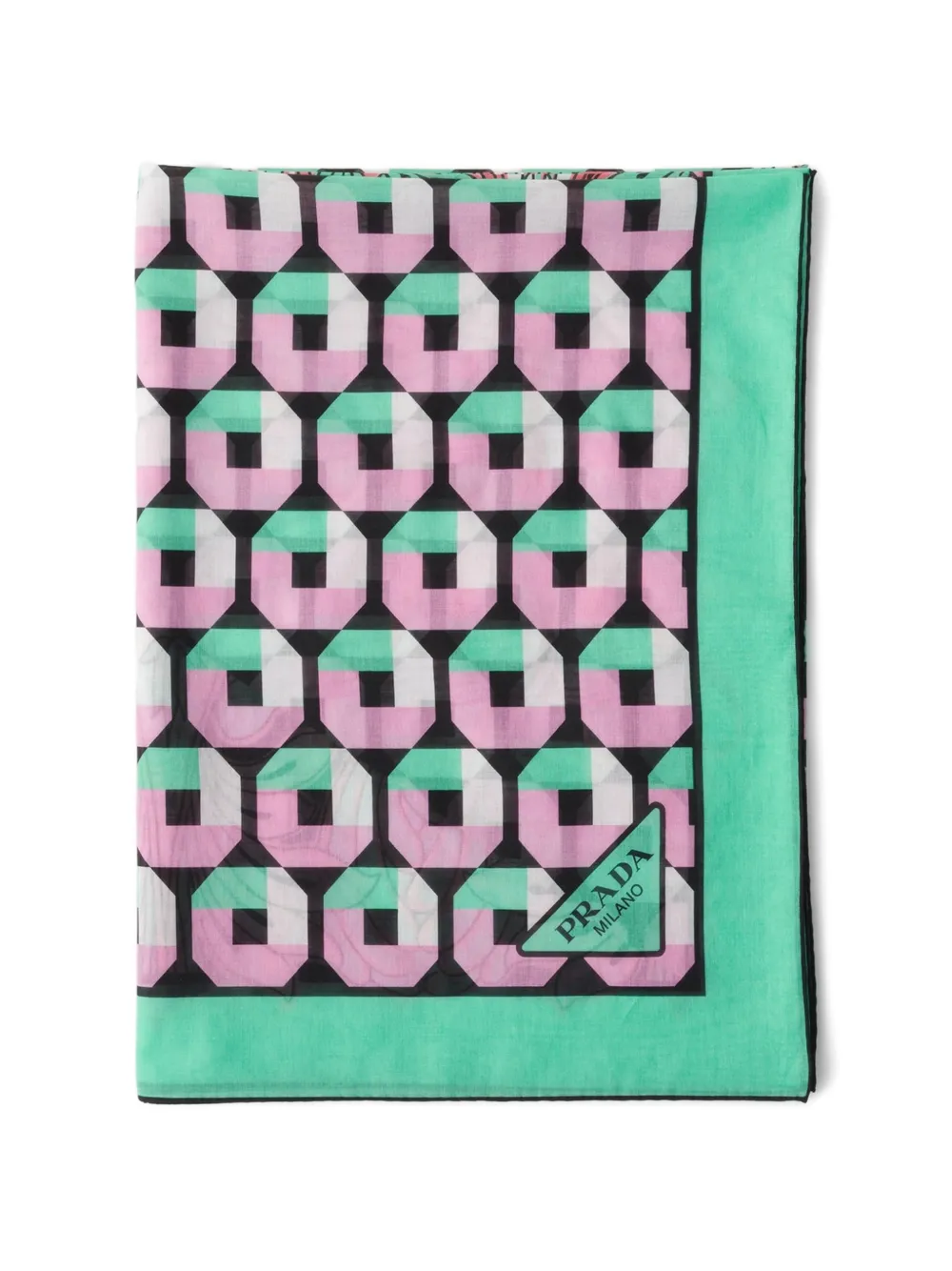 Prada Printed Cotton Beach Sarong - Green 
