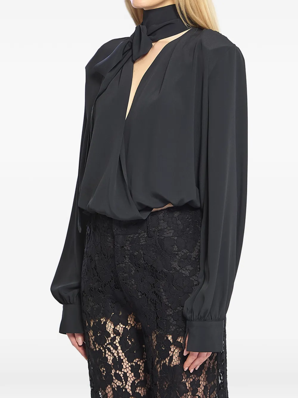 Federica Tosi Gekruiste blouse Zwart