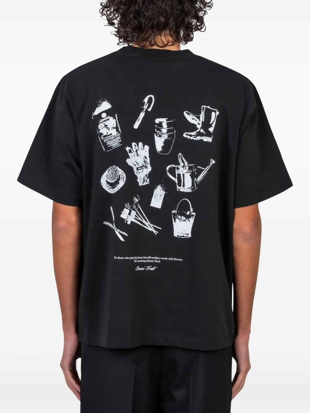 Bram s Fruit T-shirt met grafische handschoenprint Zwart