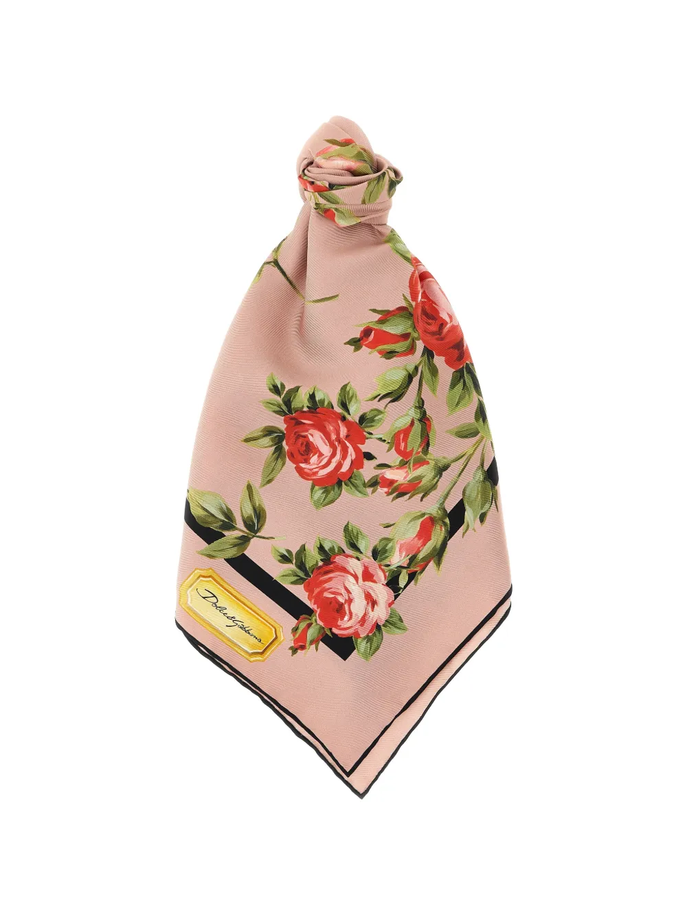 Dolce & Gabbana rose-print twill scarf - Rosa