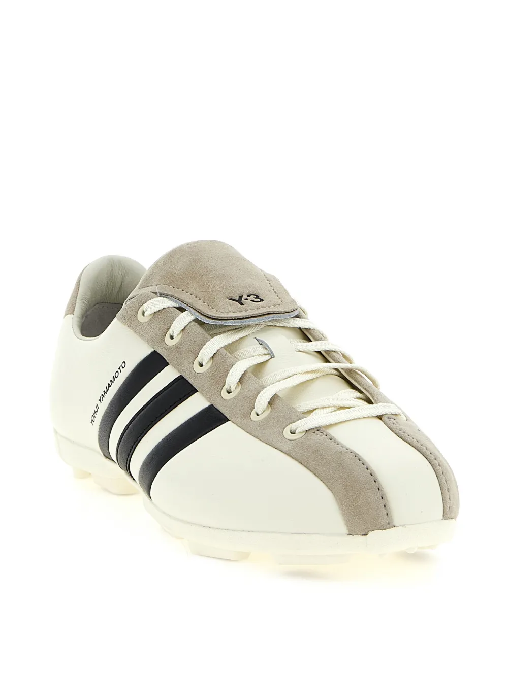Y-3 Field gestreepte leren sneakers Wit