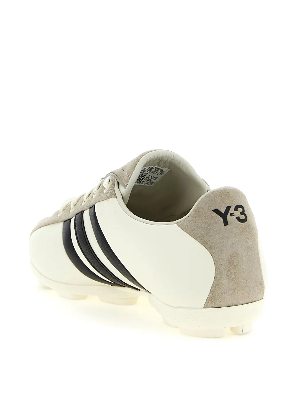 Y-3 Field gestreepte leren sneakers Wit