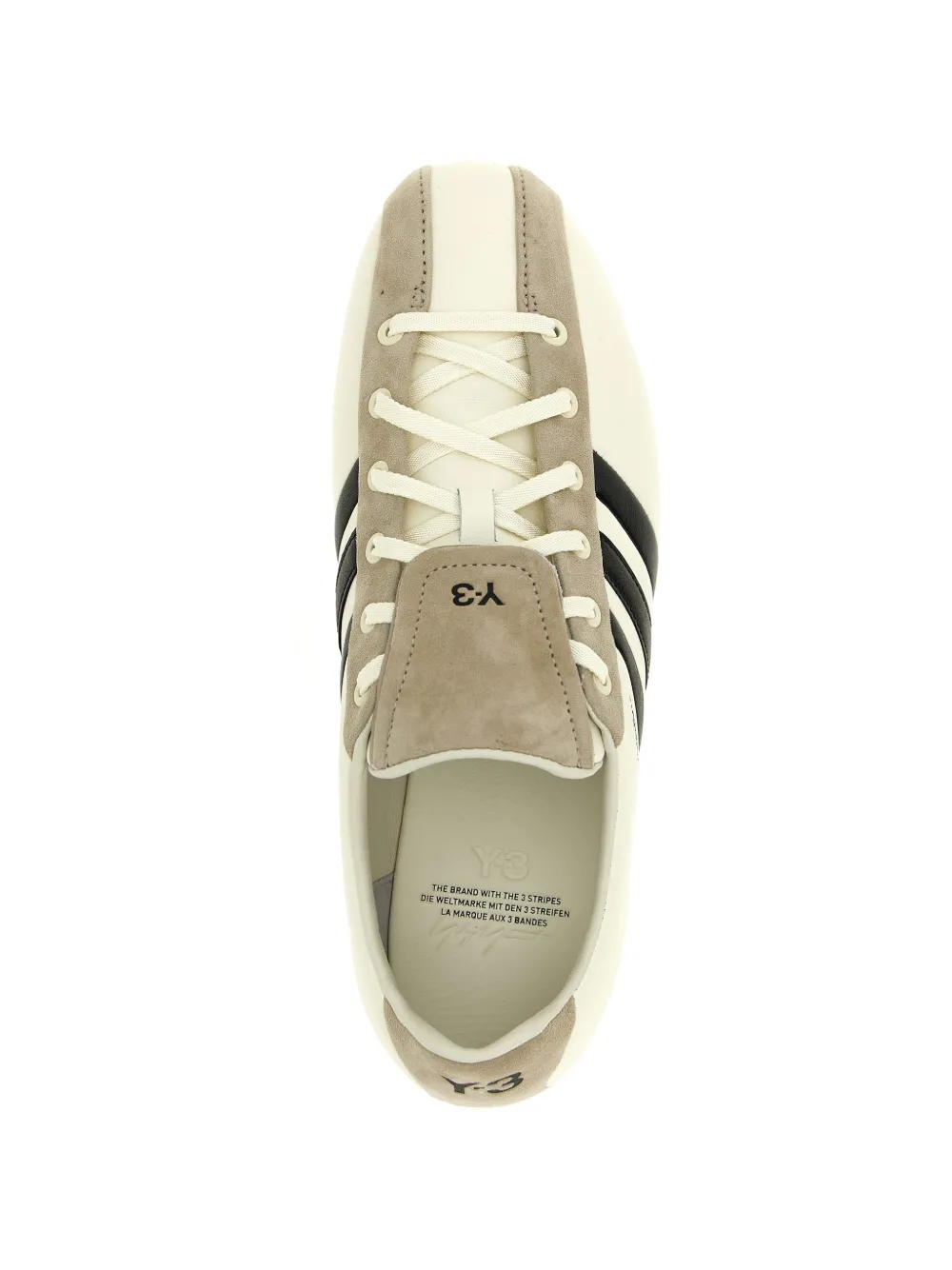 Y-3 Field gestreepte leren sneakers Wit