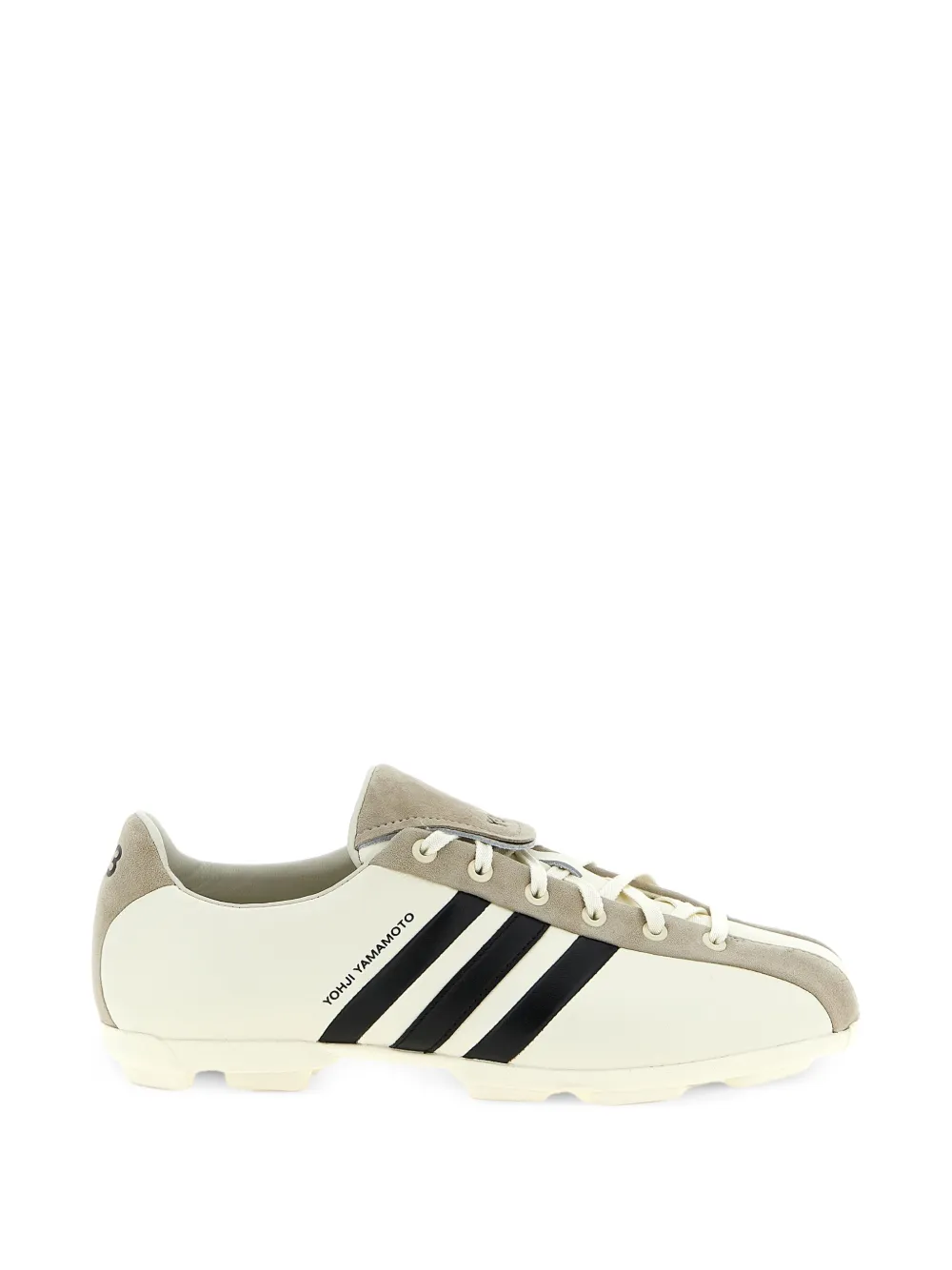 Y-3 Field gestreepte leren sneakers Wit