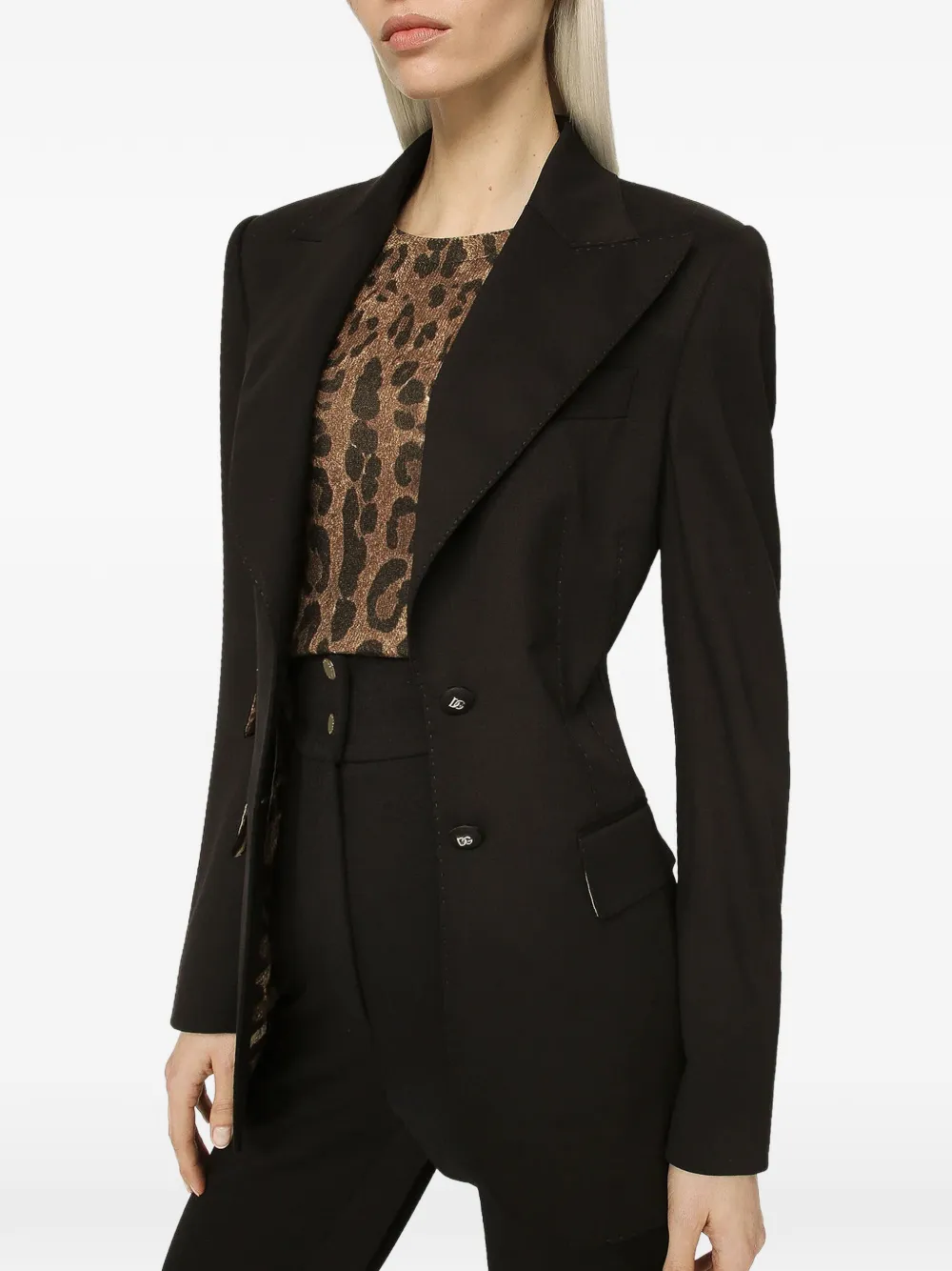 Dolce & Gabbana Turlington blazer met enkele rij knopen Zwart