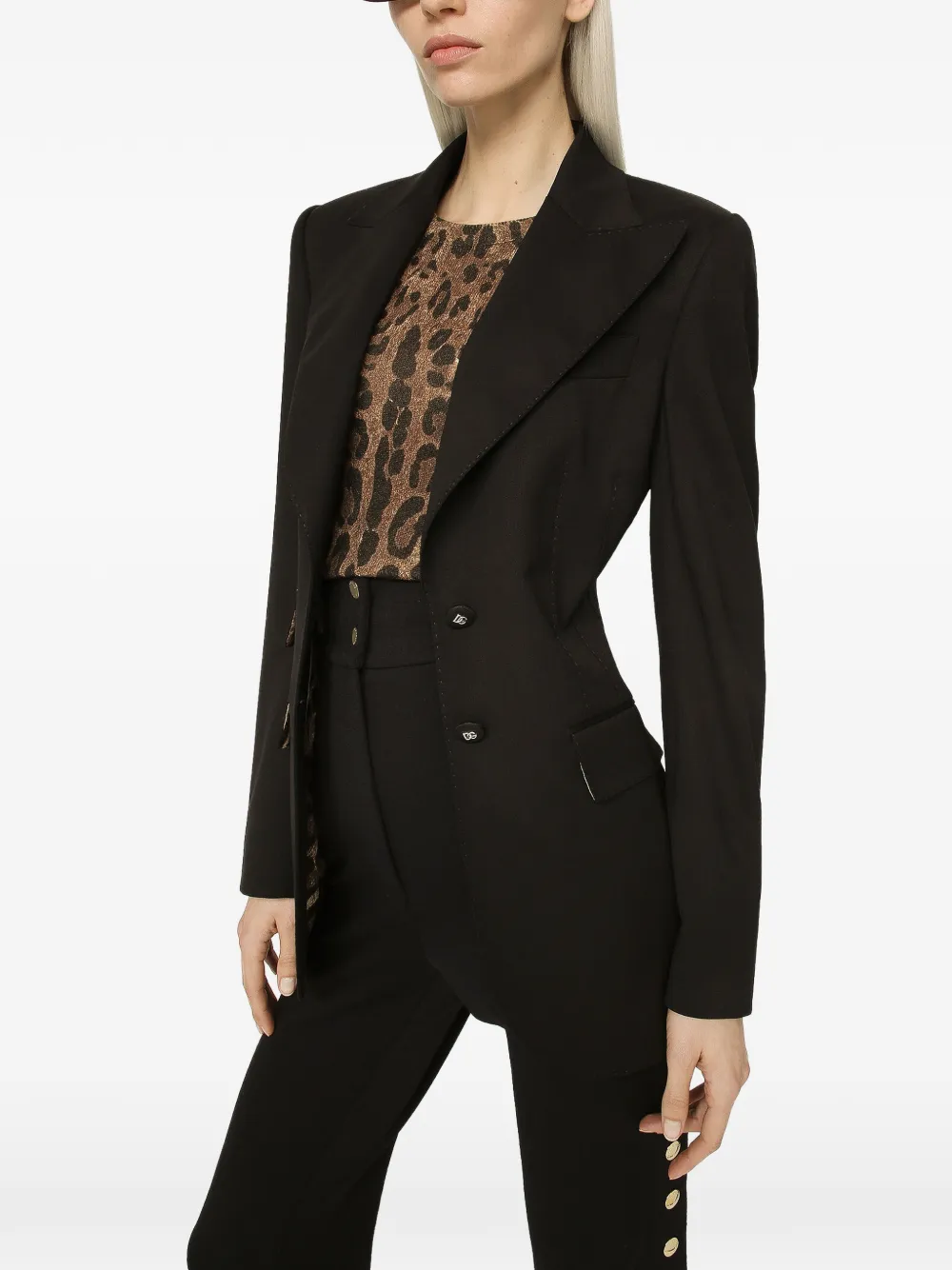 Dolce & Gabbana Turlington blazer met enkele rij knopen Zwart