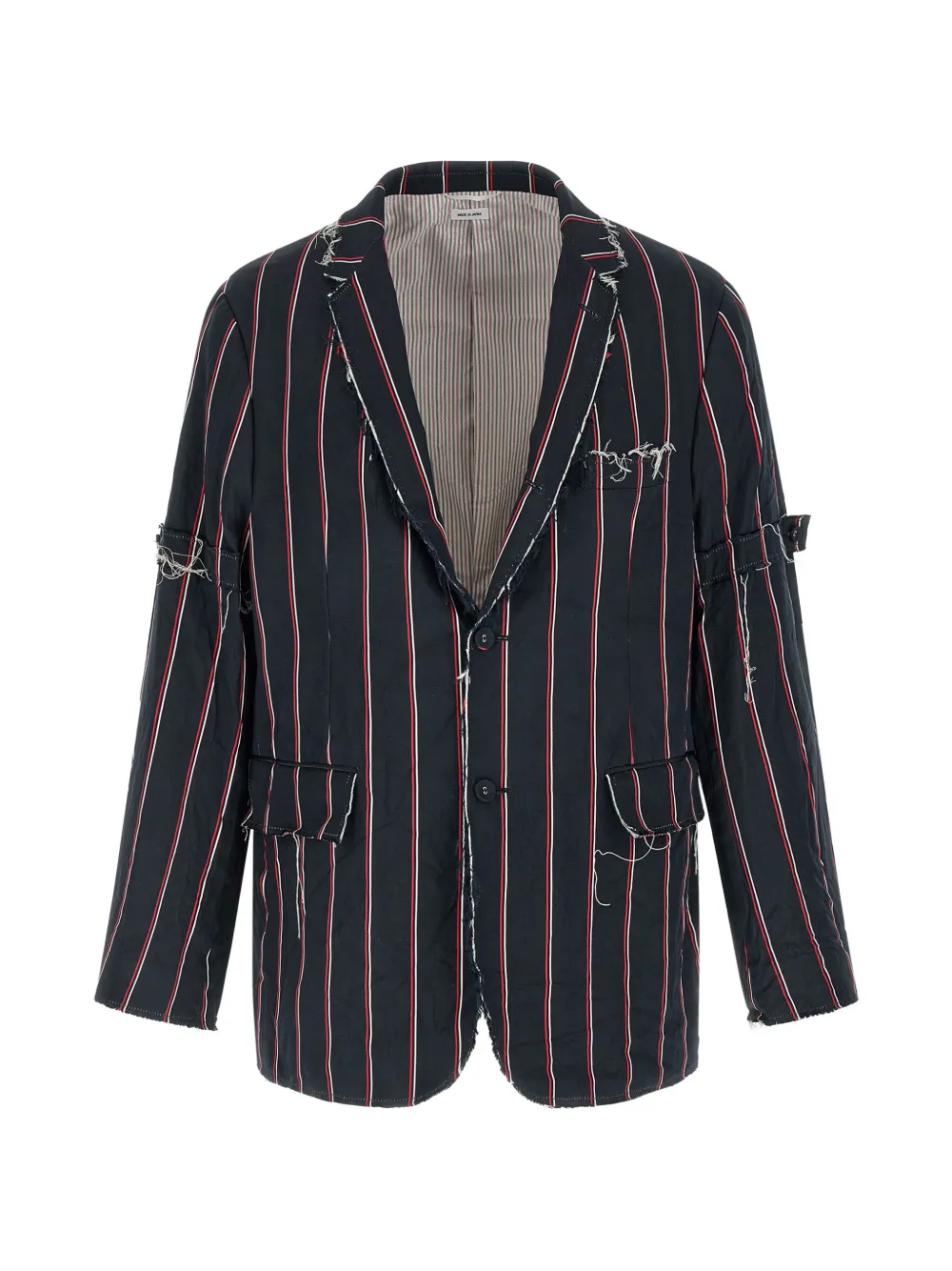 Thom Browne striped fringed blazer | Blue | Image 1
