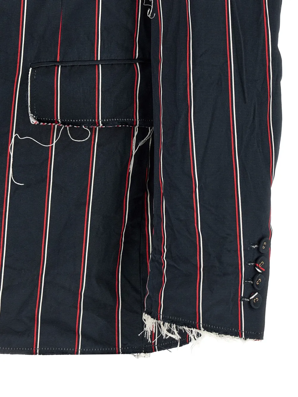 Thom Browne Gestreepte blazer met franje Blauw