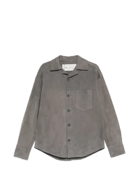 AMI Paris suede button-up shirt jacket