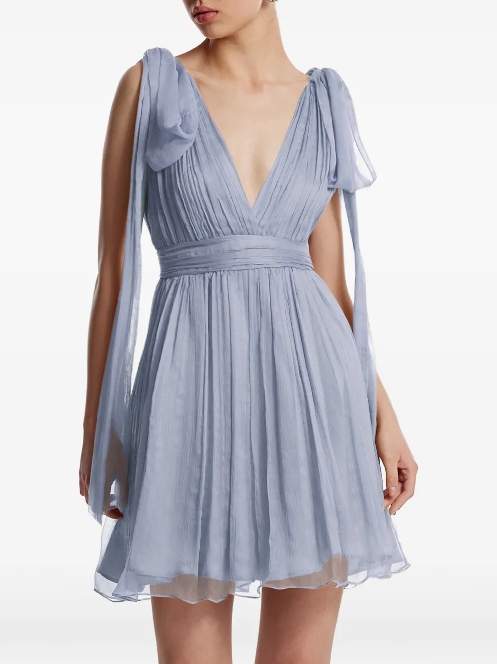 FRAMBOISE bow V-neck dress - Blu