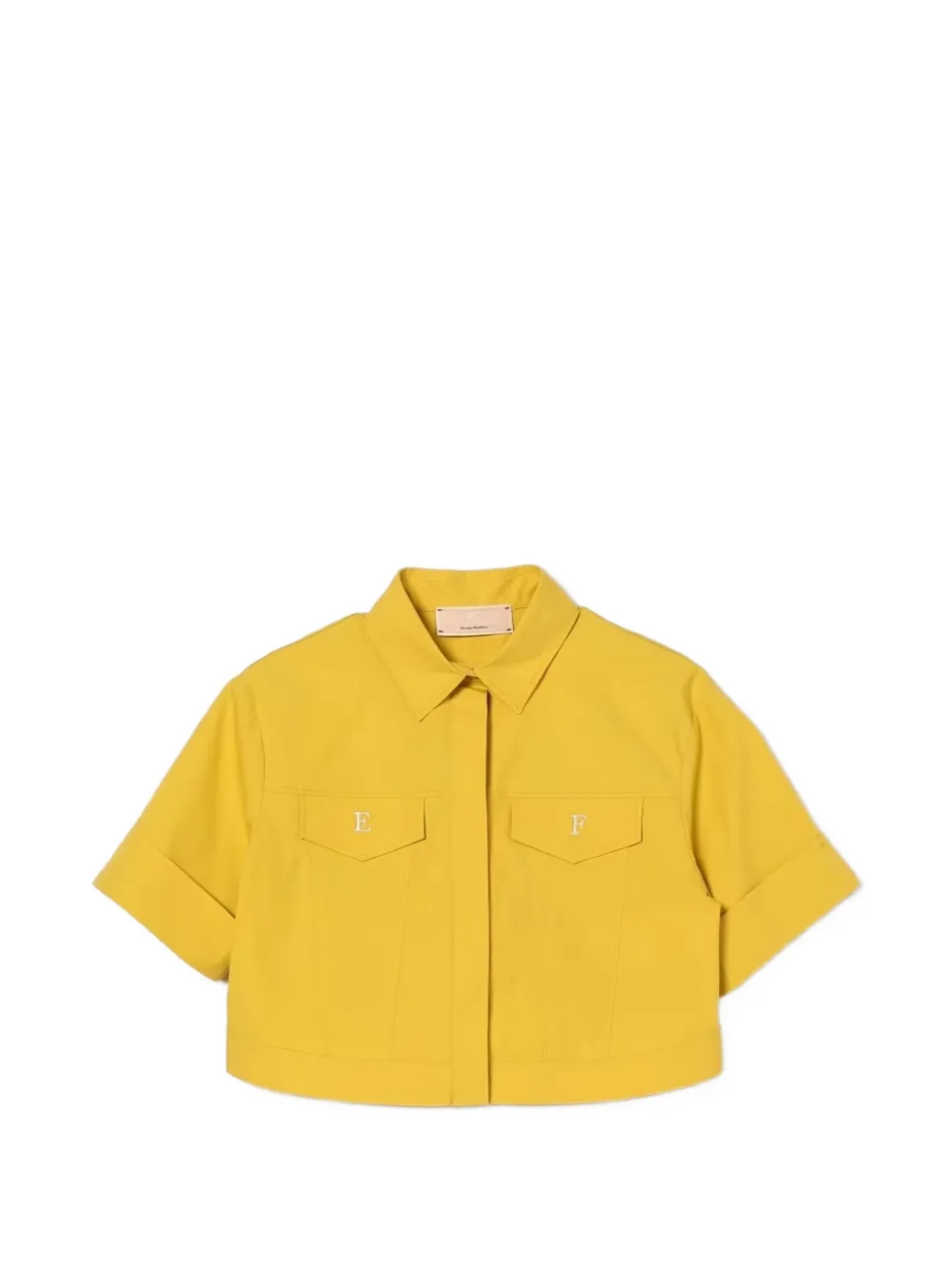 Elisabetta Franchi La Mia Bambina ruffled cropped shirt - Yellow