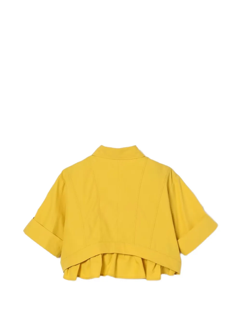 Elisabetta Franchi La Mia Bambina Cropped shirt met ruches Geel