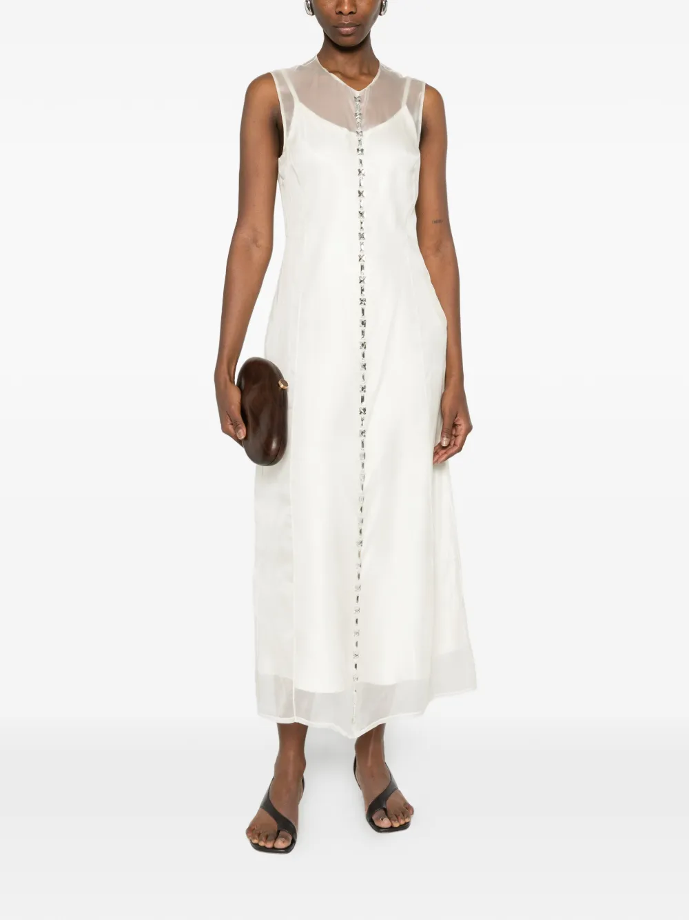 Fabiana Filippi Verfraaide midi-jurk Wit