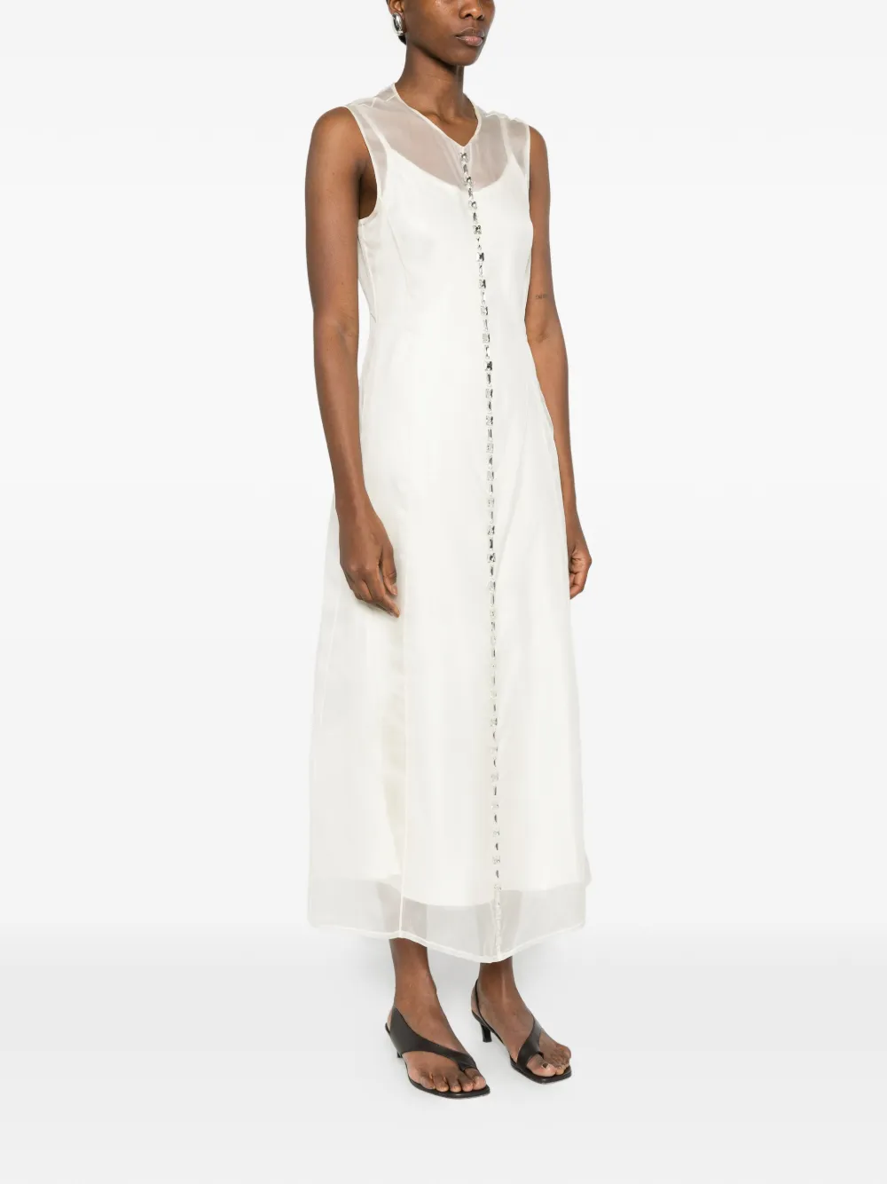 Fabiana Filippi Verfraaide midi-jurk Wit