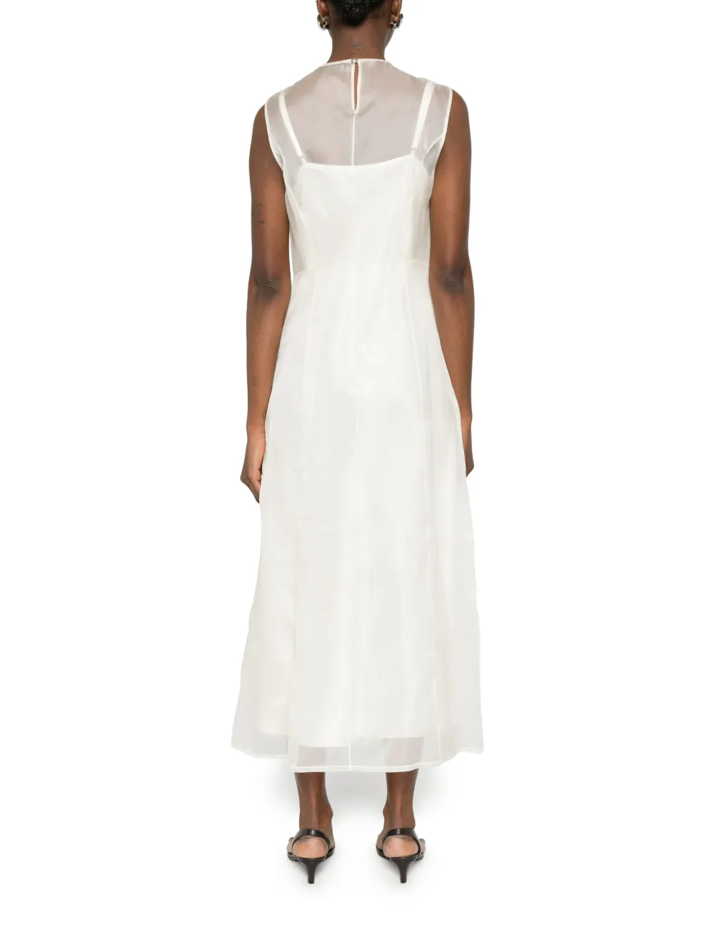 Fabiana Filippi Verfraaide midi-jurk Wit