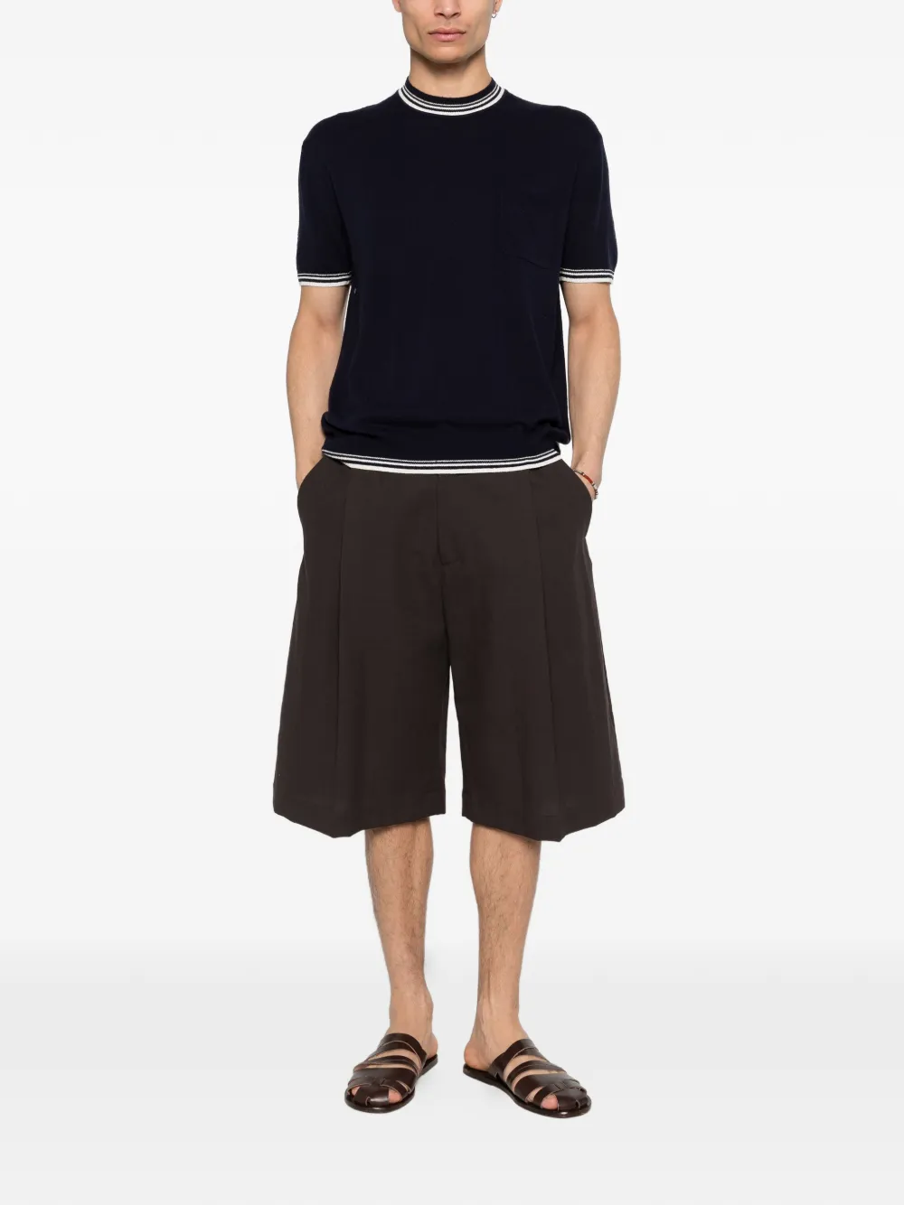 Paolo Pecora 스트라이프 포켓 티셔츠 | 티셔츠 | Image 2