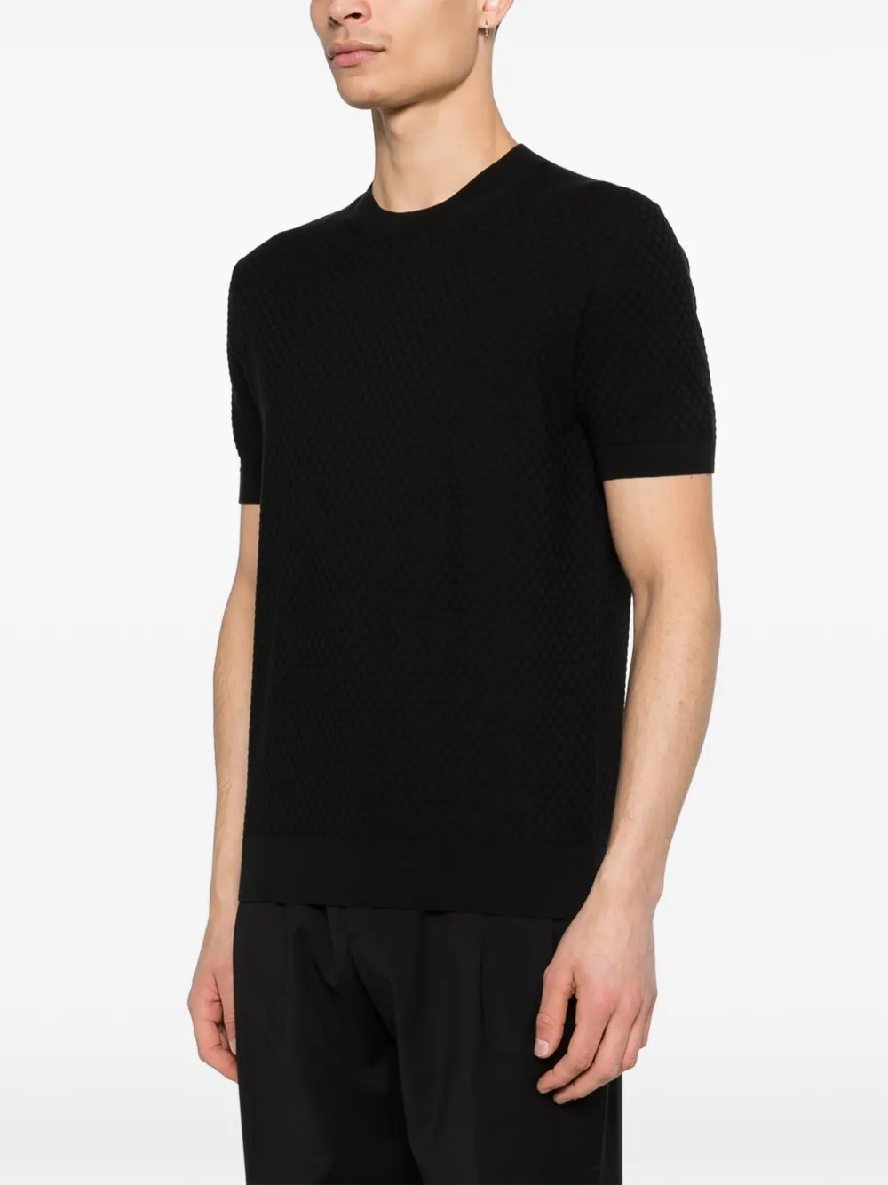 Textured Short-Sleeved Top