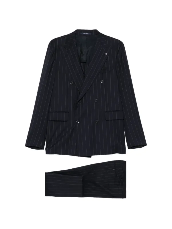 Tagliatore Pinstripe Suit in Blue