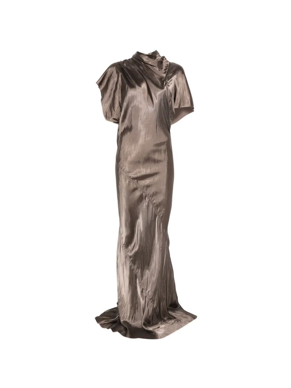 Rick Owens short-sleeve draped-design maxi dress - Marrone