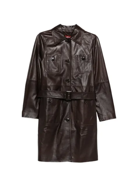 Max Mara Mstamaca buttoned belted coat