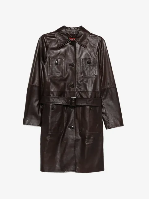 Max Mara Mstamaca buttoned belted coat