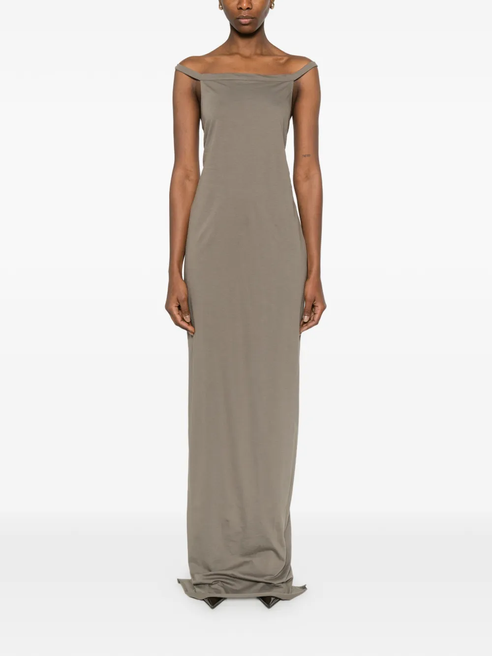 Rick Owens Temple Gown maxi-jurk met spaghettibandjes Grijs